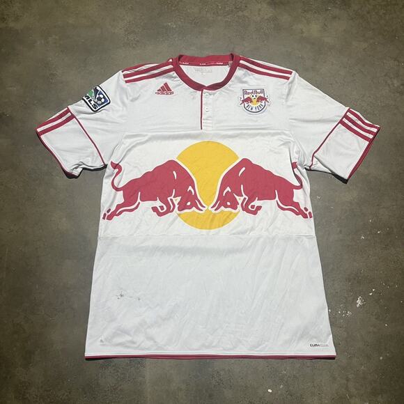 Vintage Y2k New York Red Bulls White MLS Soccer Jersey - Picture 1 of 4